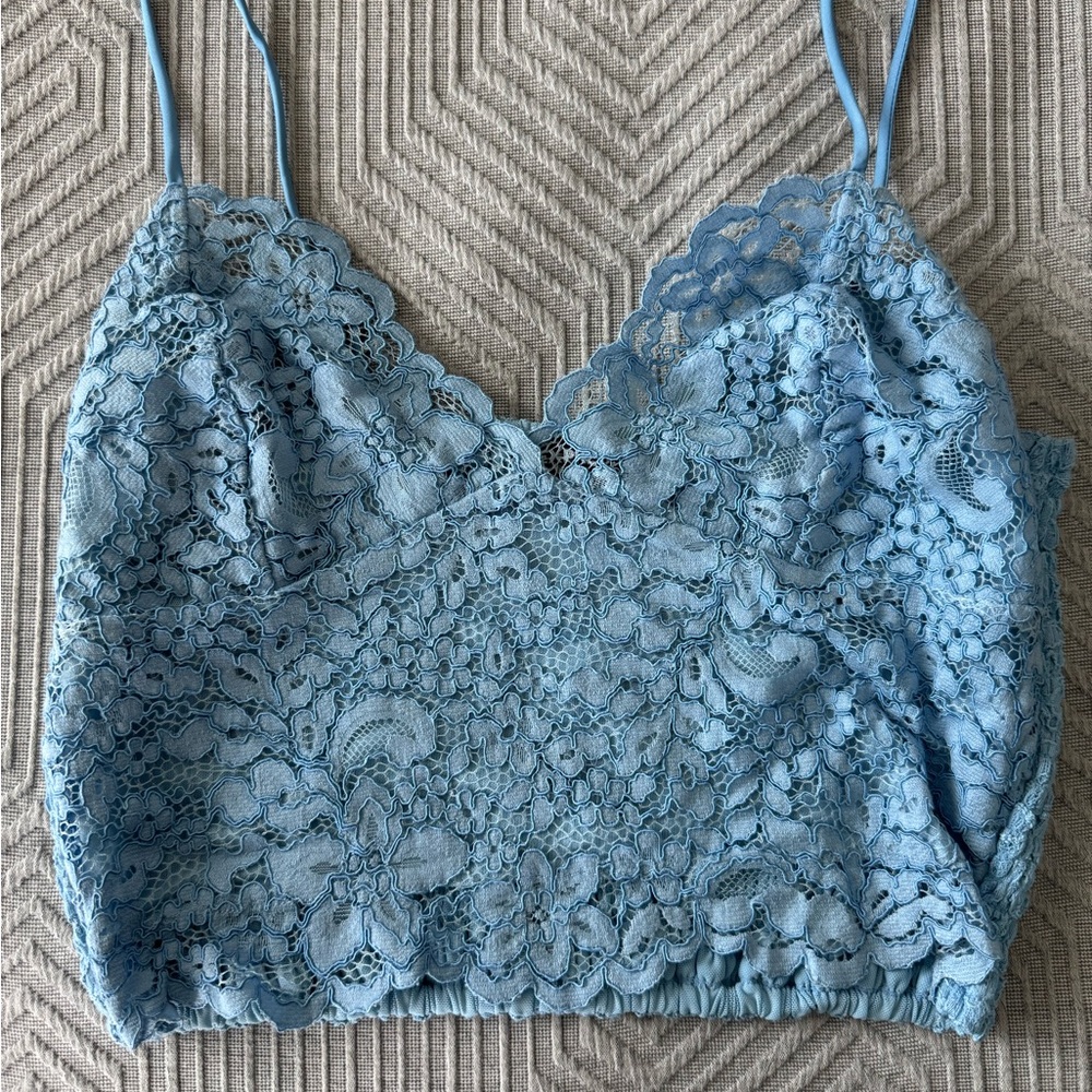 Blue Lace Camisole Top